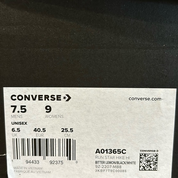 Converse Womens Run Star Hike Canvas Yellow A01365C - Picture 8 of 8